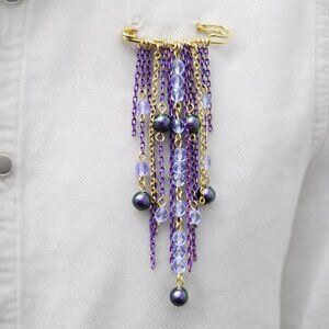 🆕💖Trend Alert Purple Pearl Waterfall Pin